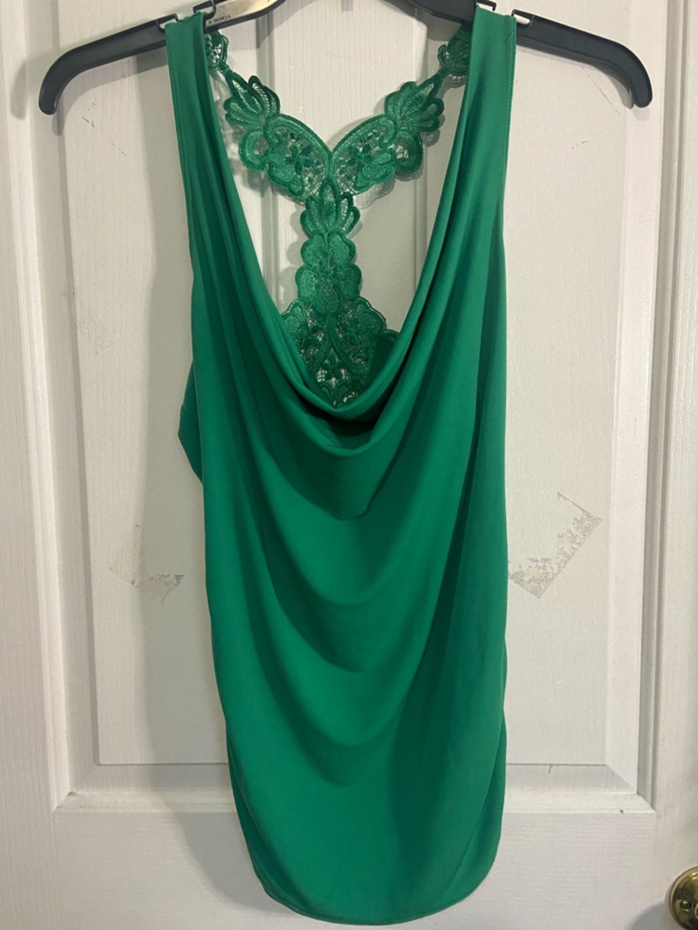 Frederick's of Hollywood Emerald Green Lace-Trim Tank